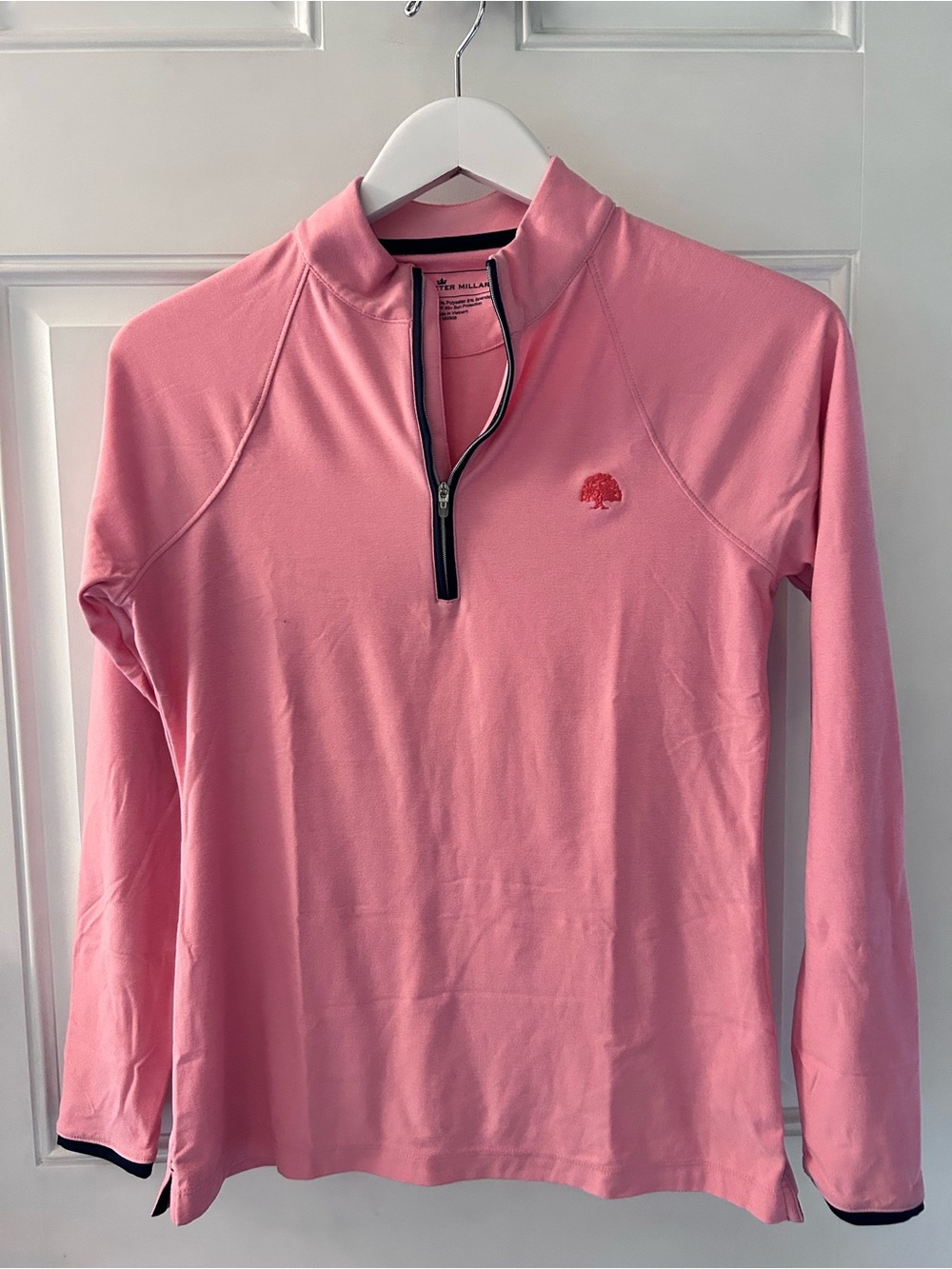 Peter Millar Pink Long-Sleeve Quarter-Zip Performance Pullover